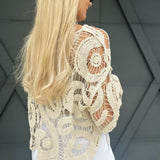 Laced Crochet Sweater In Natural - Infinity Raine