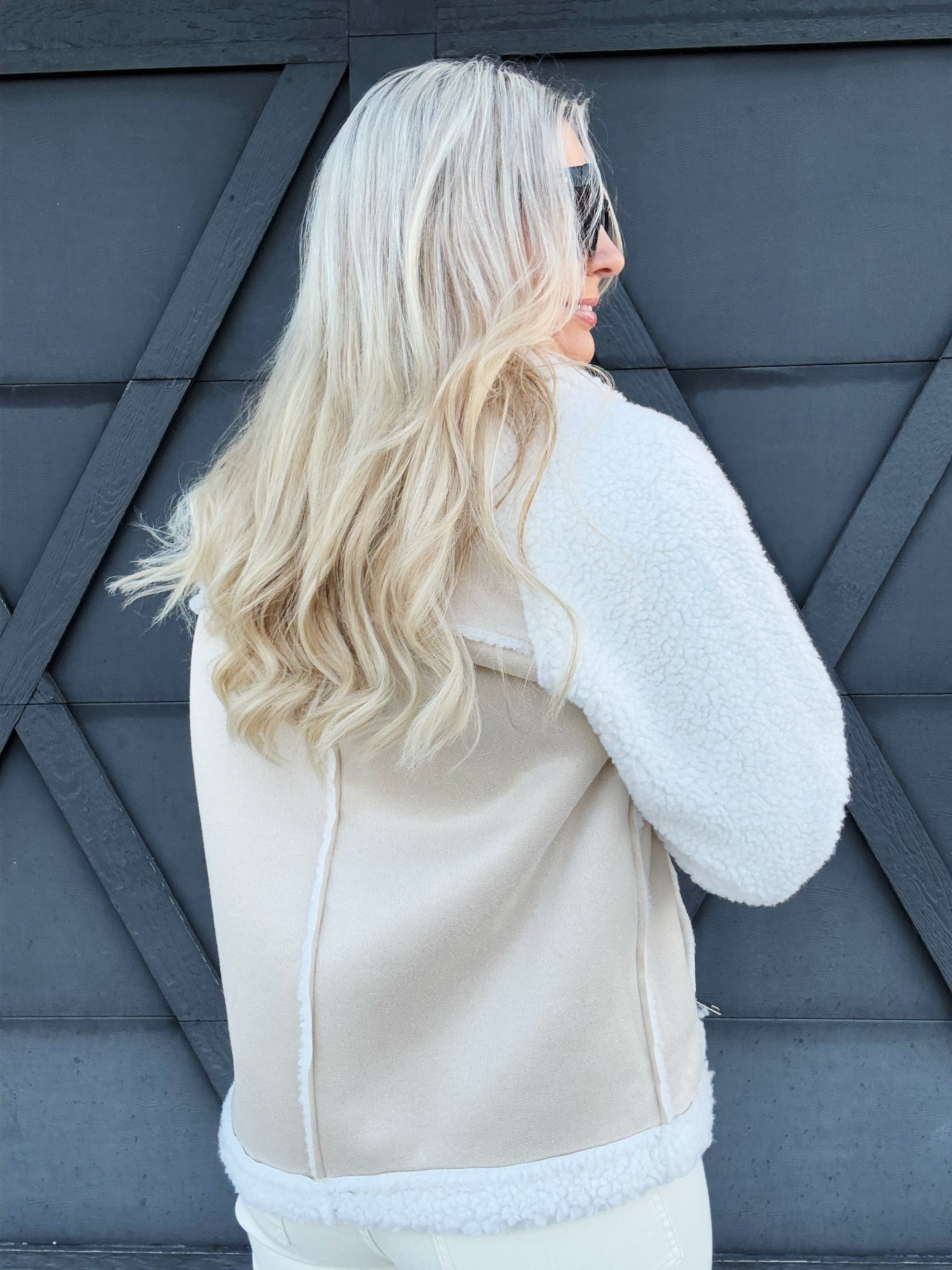 The Moto Coat In Beige - Infinity Raine