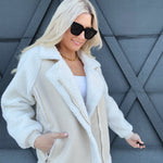 The Moto Coat In Beige - Infinity Raine