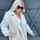 The Moto Coat In Beige - Infinity Raine