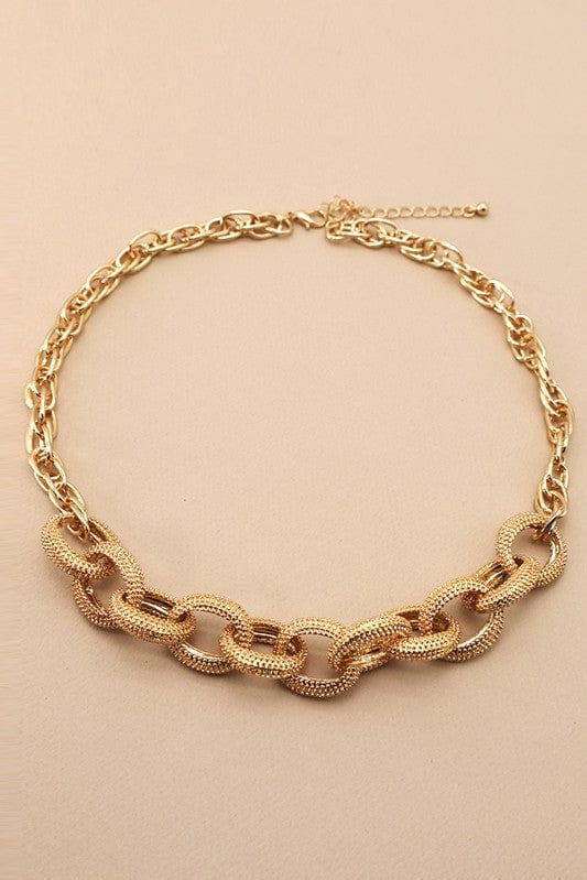 Caviar Link Chain Necklace- Gold - Infinity Raine