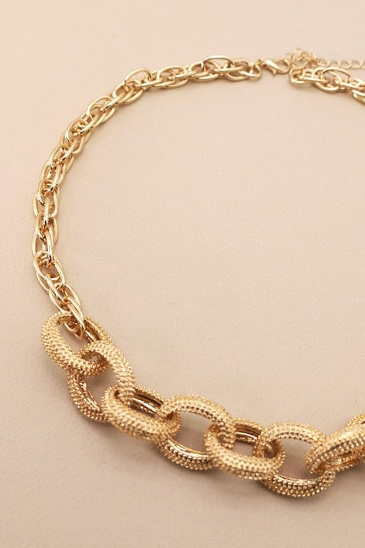 Caviar Link Chain Necklace- Gold - Infinity Raine