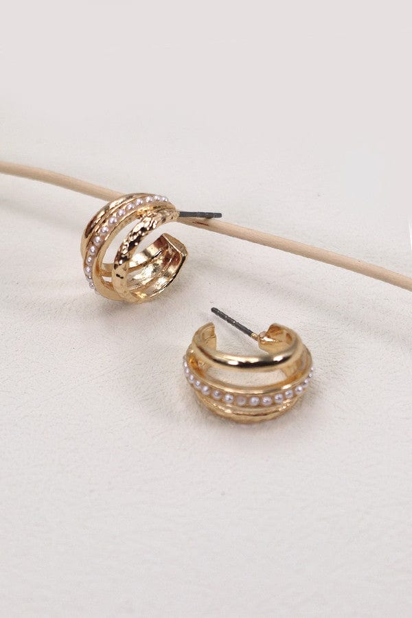 Delicate Mini Pearl Hoop Earrings - Infinity Raine