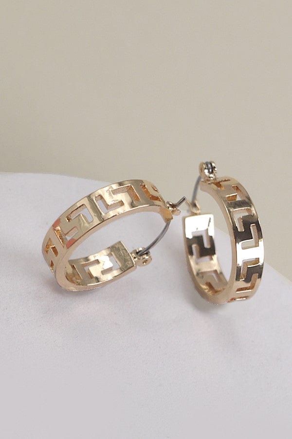 Designer Cut Huggie Hoop Earrings In Gold - Infinity Raine