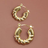 Round Twisted Hoops In Gold - Infinity Raine