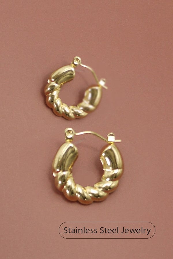 Round Twisted Hoops In Gold - Infinity Raine