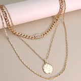 Link Chain Choker Layered Necklace In Gold - Infinity Raine