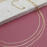 Triple Layer Thin Flat Chain Necklace In Gold - Infinity Raine