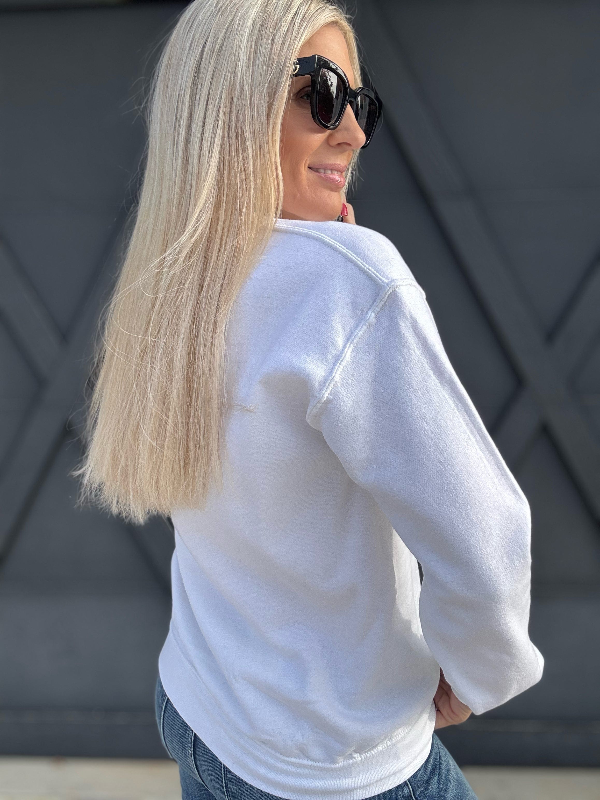 Creme De La Creme Sweatshirt In White - Infinity Raine