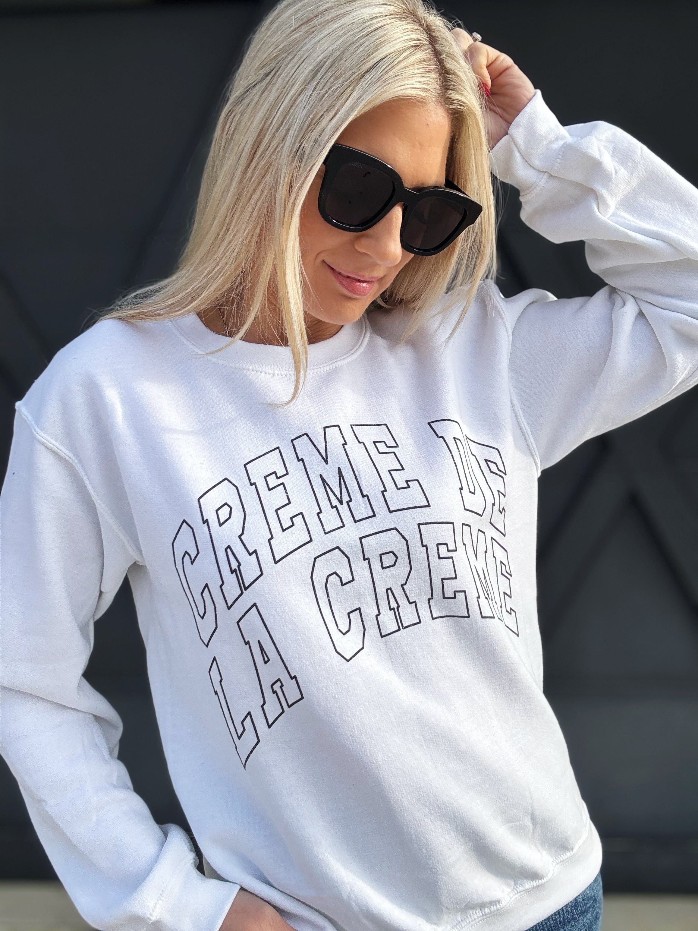 Creme De La Creme Sweatshirt In White - Infinity Raine