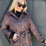 Leopard Belted Jacket In Brown - Infinity Raine