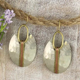 Mixed Metal Hammered Oval Earrings - Infinity Raine