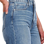 High Waist Wide Straight Leg Pants In Medium Denim - Infinity Raine