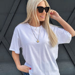 Oversized Cotton Tee In White - Infinity Raine